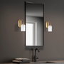 Opviq Lámpara de pared dorada con tapa de cristal